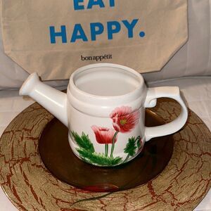 White Pink Green Tulip Covent Garden Pottery Watering Can